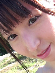 The thrill of being nude outdoors and having her perfect a-cup breasts massaged in public was almost too exciting for this Japanese cutie to handle.